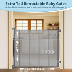HIDODO reinforced-mesh safety gate showing sturdy, scratch-resistant design