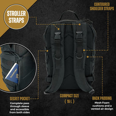 HighSpeedDaddy diaper backpack tablet sleeve secures devices during travel.