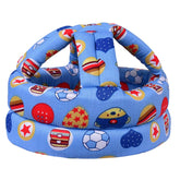Hilihali baby head protector blue ball style front view shows lightweight protection during early steps