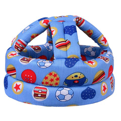 Hilihali baby head protector blue ball style front view shows lightweight protection during early steps