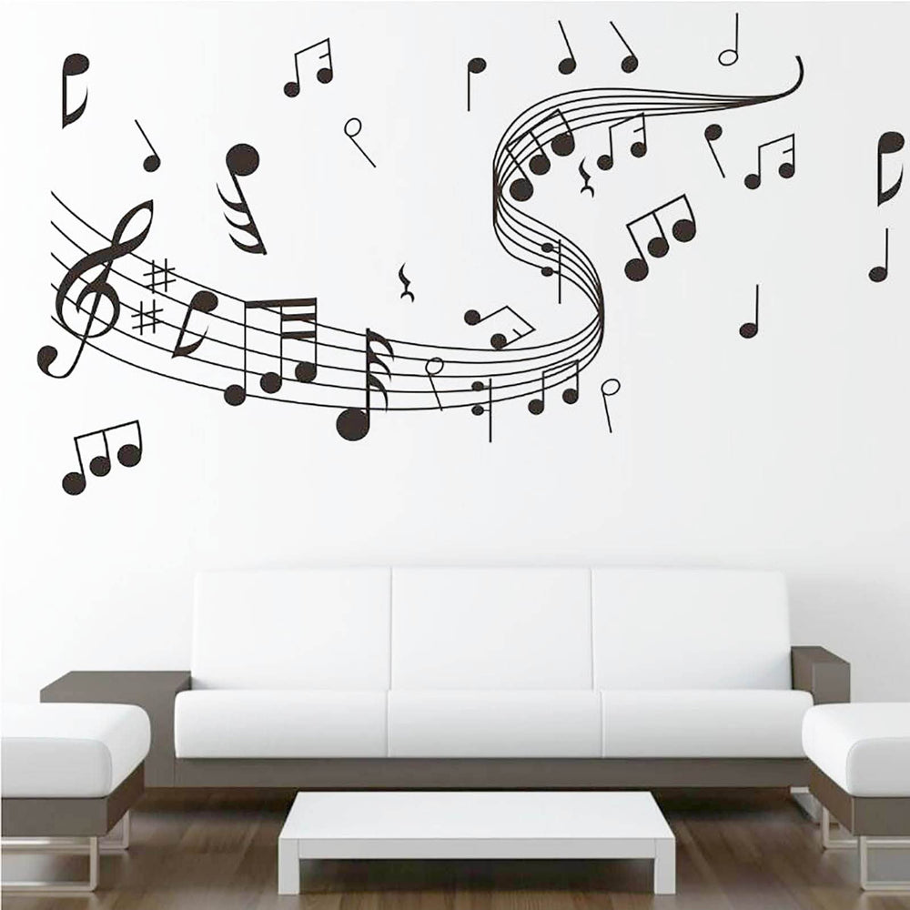 Hiluck music wall art notes notation decal on the wall adds vibrant inspiration.