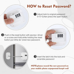 Himake fridge lock close-up shows keyless code access