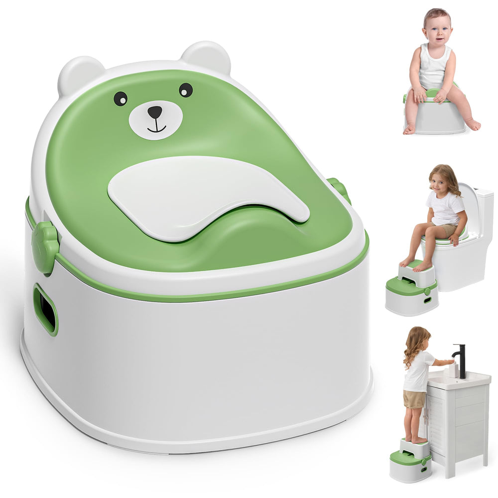 Himold 3-in-1 potty trainer with bear design supports growing potty skills at home.