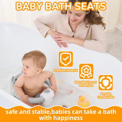 Himold bath seat with four anti-slip suction cups stays stable.
