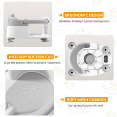 Himold ergonomic support for baby's head and back during baths.