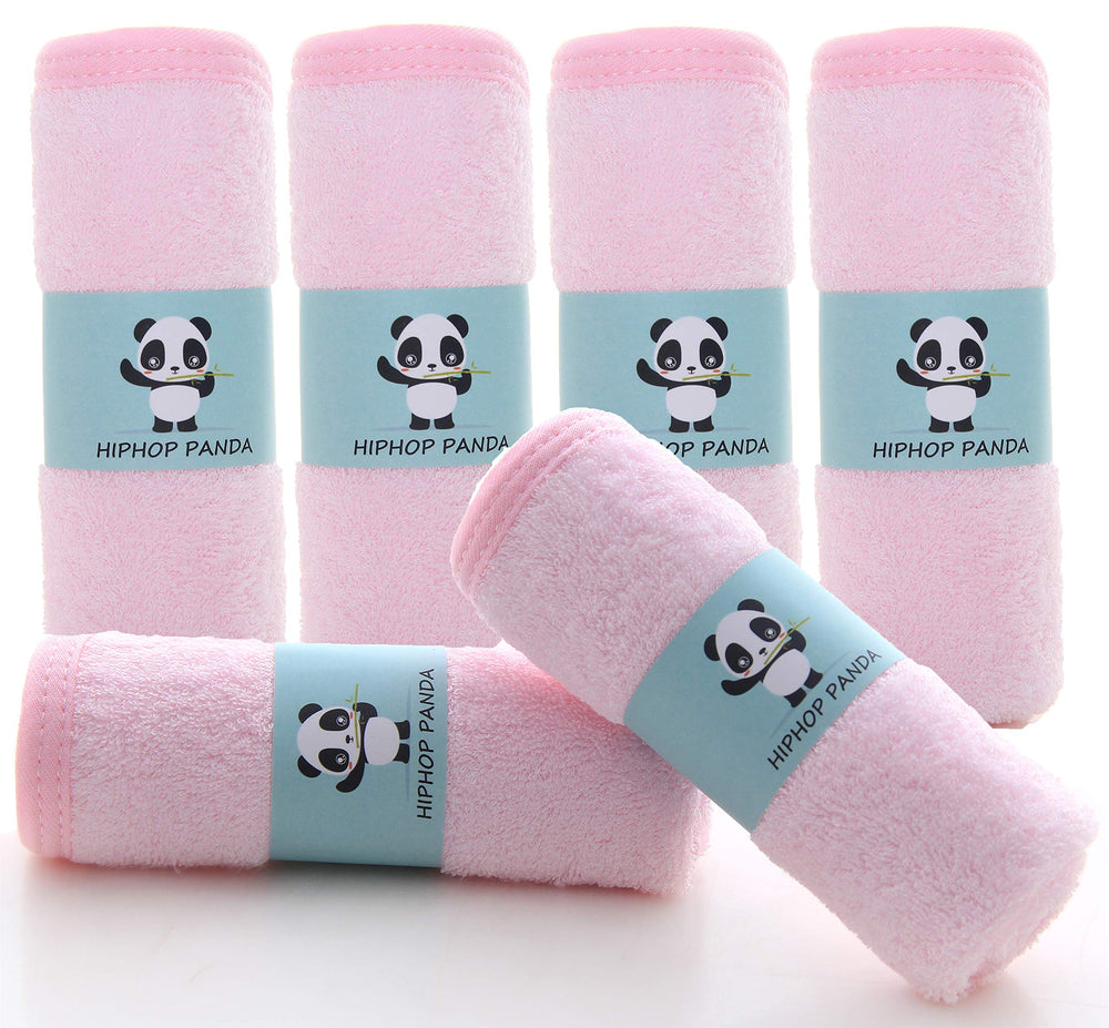 HIPHOP PANDA pink 6-pack baby washcloths for newborn care