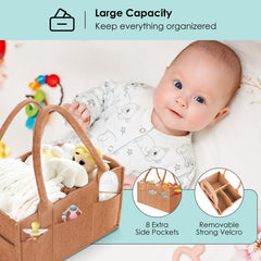 HIPHOP PANDA diaper caddy soft felt material feels durable yet gentle