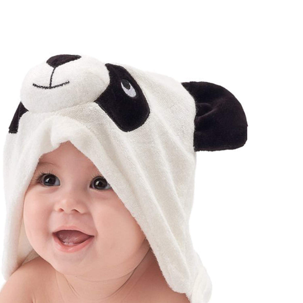 HIPHOP PANDA hooded towel with bear ears, cozy bath time warmth and quick absorbency.