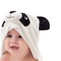HIPHOP PANDA hooded towel with bear ears, cozy bath time warmth and quick absorbency.