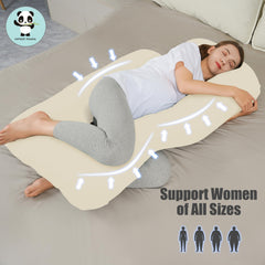 HIPHOP PANDA maternity pillow supports back, hips, and legs for enhanced comfort.