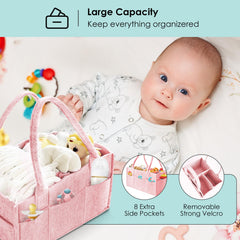 HIPHOP PANDA removable divider enables customized diaper caddy organization.