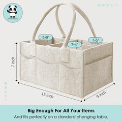 HIPHOP PANDA soft felt caddy shows removable divider for customizable storage.
