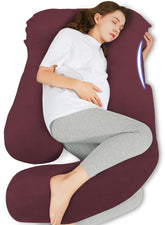 HIPHOP PANDA U Shaped pregnancy pillow on bed providing full body support for side sleepers