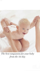 Hipp Baby Body Oil poured for a soothing baby massage demonstration.