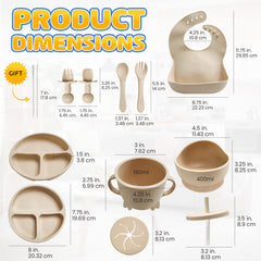 HippoBaby divided plate with suction keeps foods organized