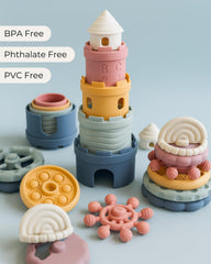 Hippypotamus castle stackers nesting pieces, perfect for shape recognition and problem solving.