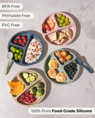 Hippypotamus 3-divided sections help separate foods and control portions