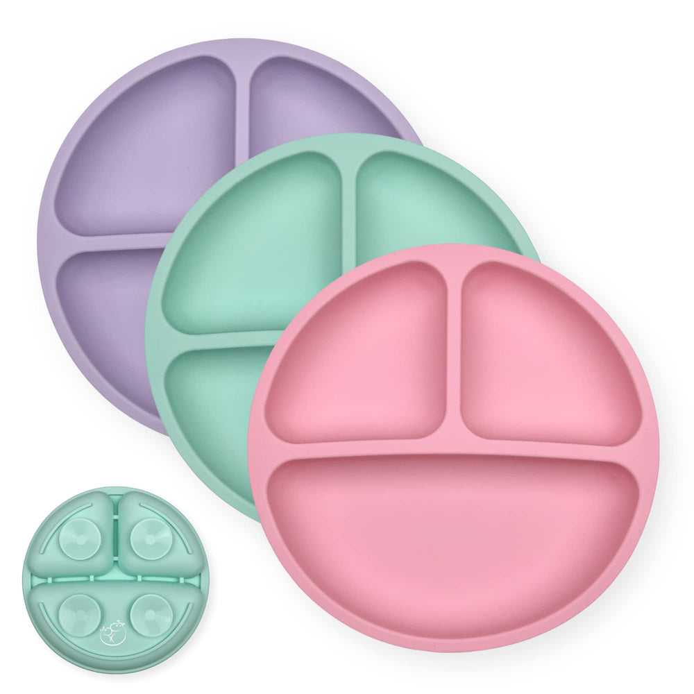 Hippypotamus suction 4-point plate keeps meals steady for mess-free feeding