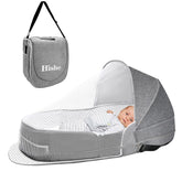 Hishe baby travel bassinet foldable design for compact portability.