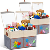 Heritage HISULIV toy storage box with clear lids for quick toy access in playroom