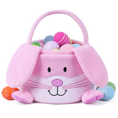 HitToys Easter Bunny Basket with plush face, perfect for egg hunts and gifts.
