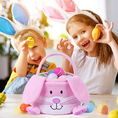HitToys Easter Bunny Basket with large handle ready to carry party gifts.