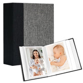 Hiwhy linen album cover with stitching provides stylish photo storage.