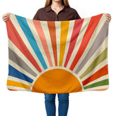 HIWX boho abstract sun kids blanket adds warmth and playful nursery decor