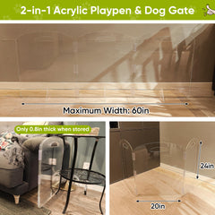 HIXICOPA free-standing pet gate folding design fits narrow spaces with style
