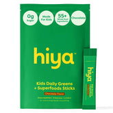 HIYA Kids Greens Powder chocolate bottle for a kid-friendly daily nutrition boost.