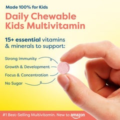 HIYA Kids Multivitamin bottle back shows ingredients and pediatrician trust.
