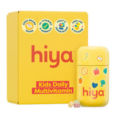 HIYA Kids Multivitamin bottle front view highlighting sugar-free nutrition for growing kids.