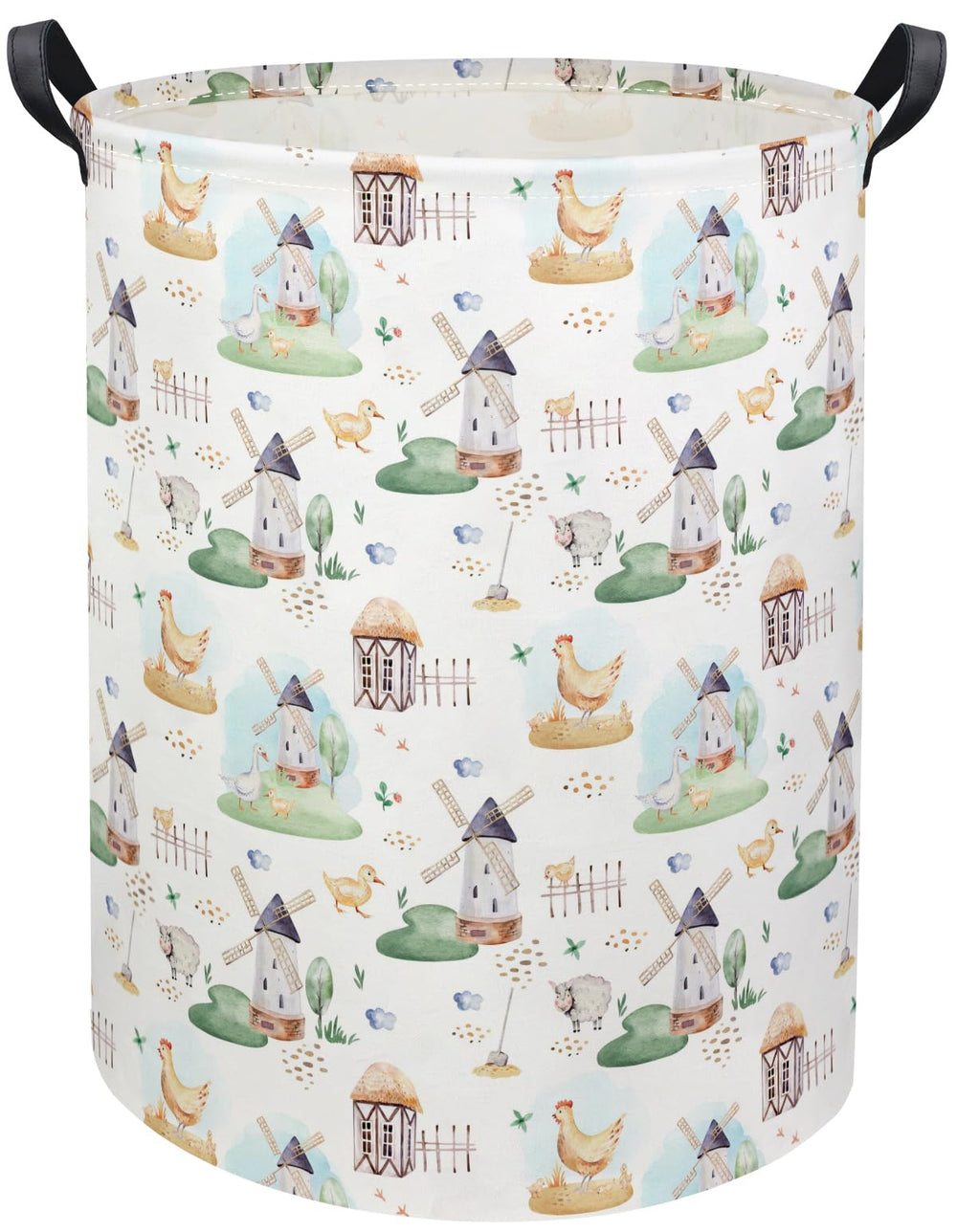 HIYAGON Kids Laundry Basket with dino pattern for toy and clothing storage