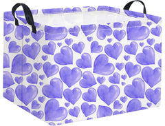 HIYAGON purple heart rectangular basket front view shows sturdy canvas for versatile storage