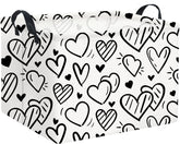 HIYAGON rectangular heart basket front view, durable canvas for toy and book storage