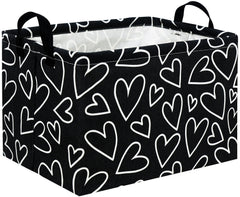 HIYAGON Rectangular Heart Basket keeps toys organized in the playroom.