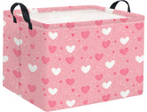 HIYAGON rectangular Valentines basket with pink heart design for chic baby storage.