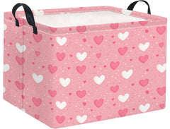 HIYAGON rectangular Valentines basket with pink heart design for chic baby storage.