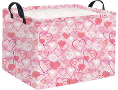 HIYAGON rectangular valentines basket with pink heart front for tidy storage.
