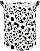 HIYAGON Soccer Baby Laundry Basket stores dirty clothes and keeps nurseries tidy.