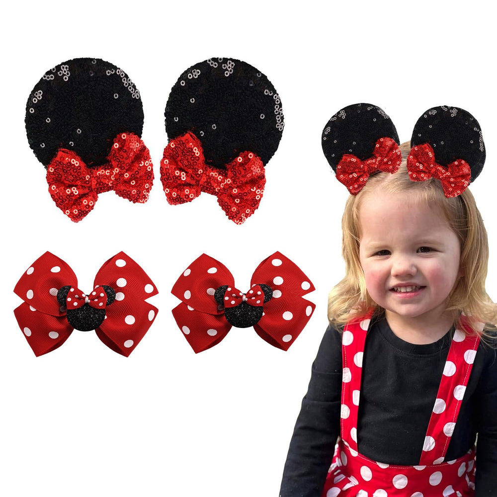 Hjiaruiky mouse ears bow black clip for everyday wear and playful looks.