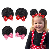 Hjiaruiky mouse ears bow clip set for kids, ideal for party photos and playful style.