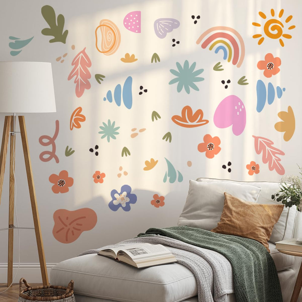 HJKlove abstract shapes wall decals, giant set brighten walls with playful flair.