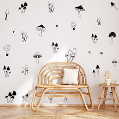 HJKlove mushroom decals adhere to most walls without damage.