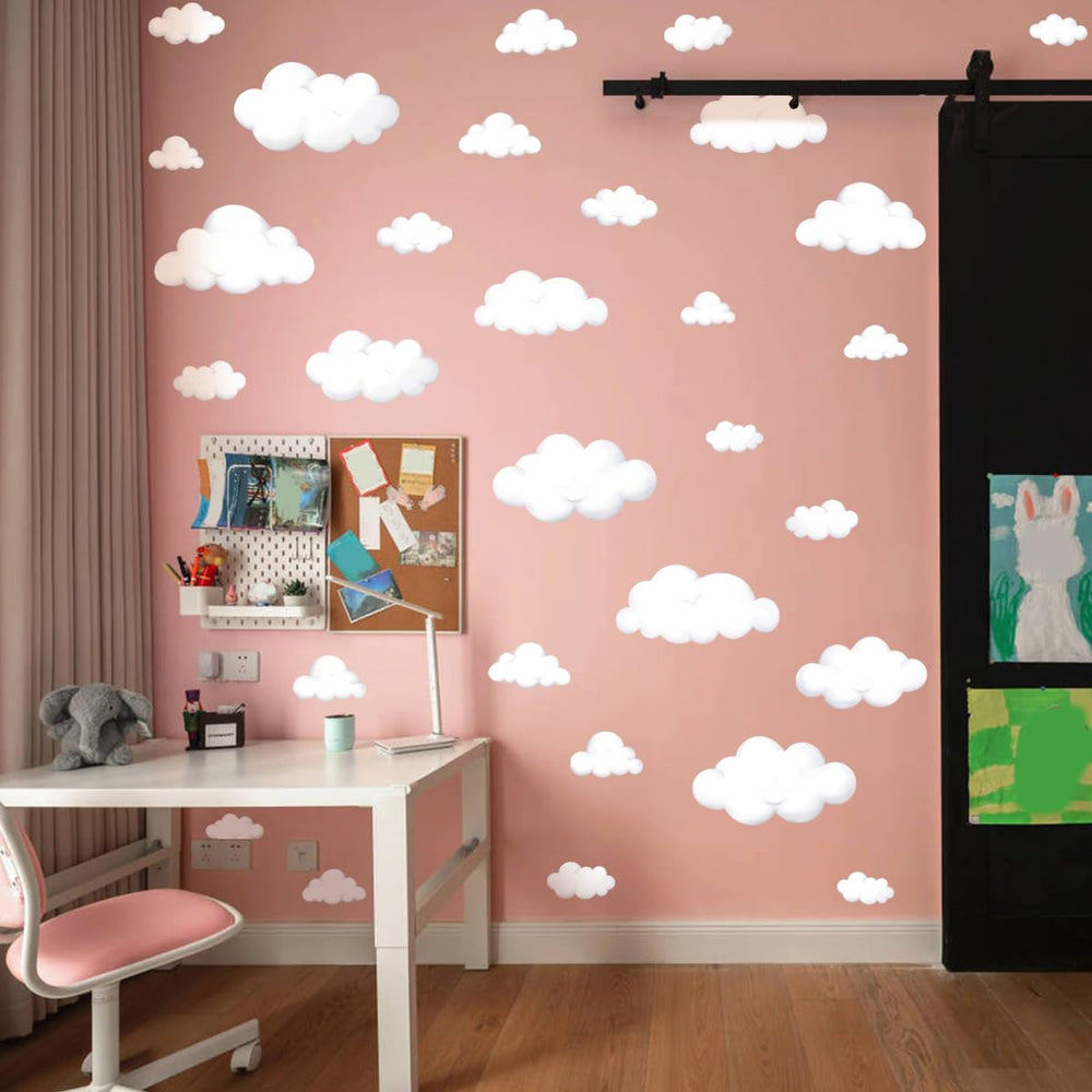 HJKlove watercolor cloud wall decal 01 for nursery creates a soothing atmosphere