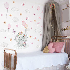 HJKlove watercolor white cloud wall sticker creates soft skies above your little one's crib.