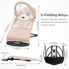 HKAI Baby Bouncer three-point-harness provides secure restraint during gentle rocking.