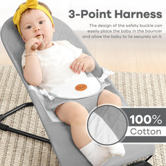HKAI Baby Bouncer Rocker Mode provides soothing, gentle rocking