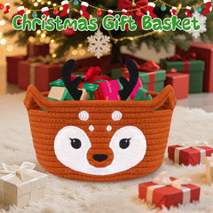 Hkojewp Christmas Reindeer Basket nursery decor ideal for baby essentials and blankets