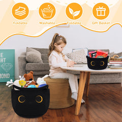 Hkojewp easy-carry basket with cat-ear handles for portable storage